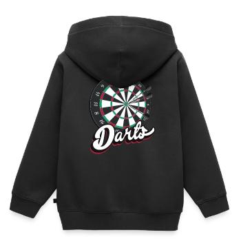 Cadeaux de fléchettes vintage - Sweat Premium à capuche enfant bio - noir - Dos - AI Model Kid Male (0cm)