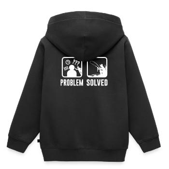 Problem solved - Kinder Premium Organic Hoodie - Schwarz - Hinten - AI Model Kid Male (0cm)