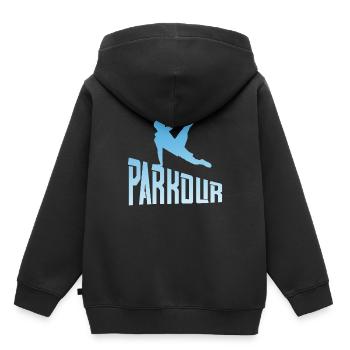 Parkour Freerunner Free Run Athlet - Kinder Premium Organic Hoodie - Schwarz - Hinten - AI Model Kid Male (0cm)