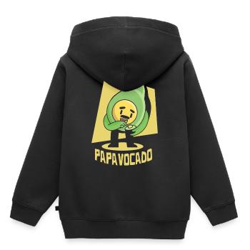 Father Papa Papa Gift Avocado Papa Gift - Kids Premium Organic Hoodie - black - Back - AI Model Kid Male (0cm)