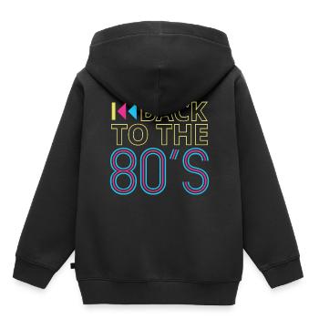 80s 80s 80s music 80s party 80s fashion - Kids Premium Organic Hoodie - black - Back - AI Model Kid Male (0cm)