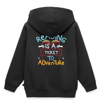Bücher Bücher lesen Bücher Romane Bücherregal - Kinder Premium Organic Hoodie - Schwarz - Hinten - AI Model Kid Male (0cm)