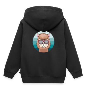 Alpaga alpaga - Sweat Premium à capuche enfant bio - noir - Dos - AI Model Kid Male (0cm)