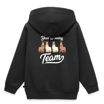 Alpaca Alpaca Alpaca Alpaca Team - Kids Premium Organic Hoodie - black - Back - AI Model Kid Male (0cm)