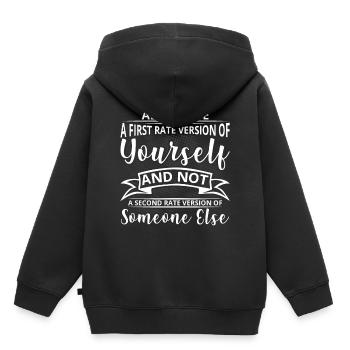 Des phrases drôles - Sweat Premium à capuche enfant bio - noir - Dos - AI Model Kid Male (0cm)