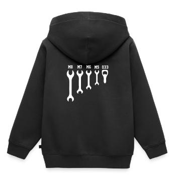 Mécanicien Meakaniker cadeau outil outil clé - Sweat Premium à capuche enfant bio - noir - Dos - AI Model Kid Male (0cm)