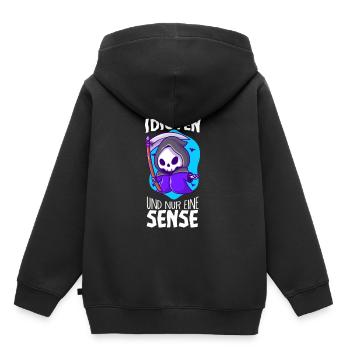 Des phrases drôles - Sweat Premium à capuche enfant bio - noir - Dos - AI Model Kid Male (0cm)
