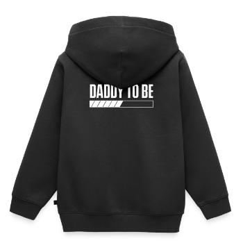 Futur Père Papi Papa Fête des Pères Enceinte - Sweat Premium à capuche enfant bio - noir - Dos - AI Model Kid Male (0cm)