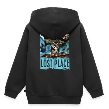 Lost Places Geschenk Urban Exploration Urbex - Kinder Premium Organic Hoodie - Schwarz - Hinten - AI Model Kid Male (0cm)