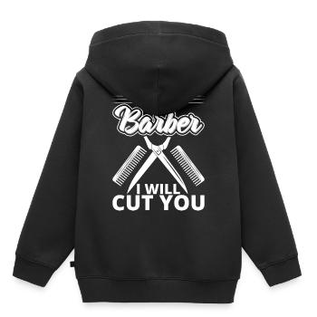 Friseur Friseur Geschenke Friseur Bedarf - Kinder Premium Organic Hoodie - Schwarz - Hinten - AI Model Kid Male (0cm)