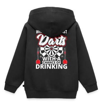 Jeu de fléchettes - fléchettes - Sweat Premium à capuche enfant bio - noir - Dos - AI Model Kid Male (0cm)