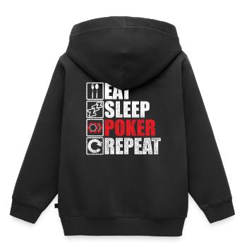Poker Poker Chips Poker Case Ensemble de poker - Sweat Premium à capuche enfant bio - noir - Dos - AI Model Kid Male (0cm)
