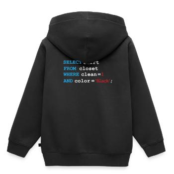 Developer Devops morning routine SQL Select - Kids Premium Organic Hoodie - black - Back - AI Model Kid Male (0cm)