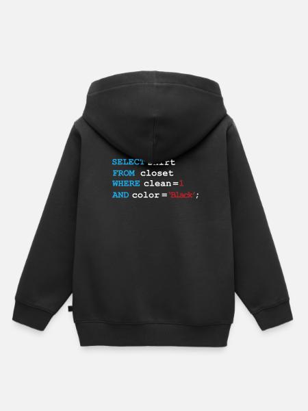 Developer Devops Morgenroutine SQL Select - Premium børne hættetrøje økologisk - sort