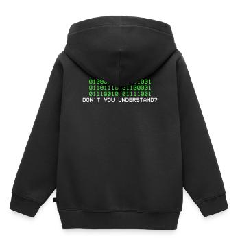 Code binaire programmeur informatique binaire - Sweat Premium à capuche enfant bio - noir - Dos - AI Model Kid Male (0cm)
