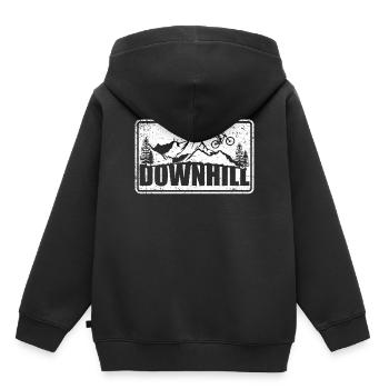 Downhill Downhill Mountainbike Mountainbikes - Kinder Premium Organic Hoodie - Schwarz - Hinten - AI Model Kid Male (0cm)