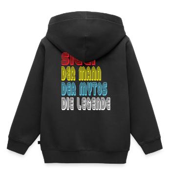 Siggi Siegfred Vorname Geburtsname Spitzname - Kinder Premium Organic Hoodie - Schwarz - Hinten - AI Model Kid Male (0cm)