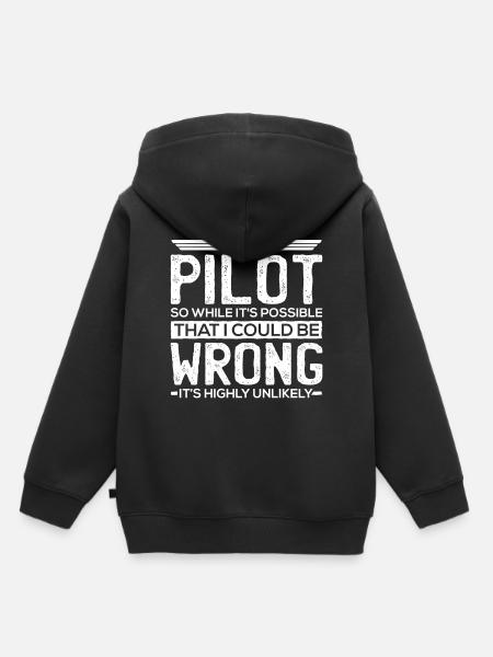 Pilot Geschenke - Pilot - Kinder Premium Organic Hoodie - Schwarz