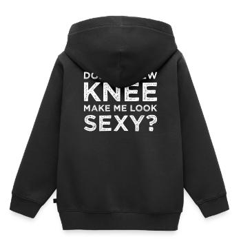 Knie Knieoperation Knieprothese Spruch - Kinder Premium Organic Hoodie - Schwarz - Hinten - AI Model Kid Male (0cm)