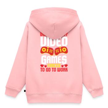 Joueur de jeux vidéo - Sweat Premium à capuche enfant bio - rose - Dos - AI Model Kid Female (0cm)