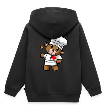 Koch Teddy Chefkoch Restaurant Berufe kochen - Kinder Premium Organic Hoodie - Schwarz - Hinten - AI Model Kid Male (0cm)