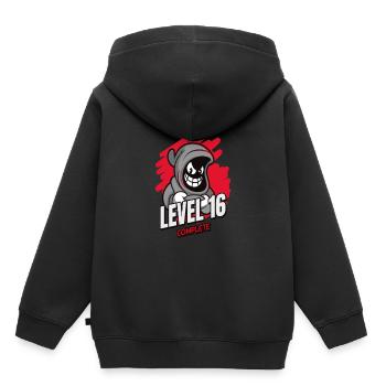 Joueur du 16e anniversaire - Sweat Premium à capuche enfant bio - noir - Dos - AI Model Kid Male (0cm)
