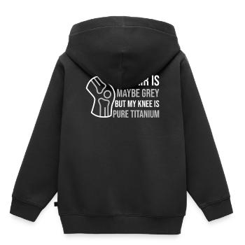 Knee Pure Titanium Knee Surgery Gift - Kids Premium Organic Hoodie - black - Back - AI Model Kid Male (0cm)