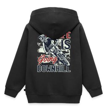 Downhill Downhill Mountainbike Downhill Fahrrad - Kinder Premium Organic Hoodie - Schwarz - Hinten - AI Model Kid Male (0cm)