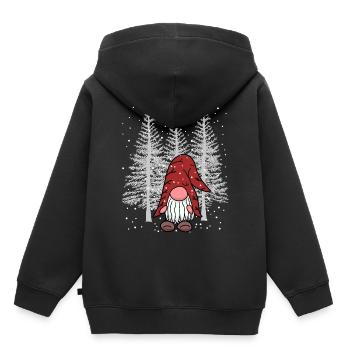 Winter Xmas Wald Wichtel Zwerg Waldbewohner Kind - Kinder Premium Organic Hoodie - Schwarz - Hinten - AI Model Kid Male (0cm)
