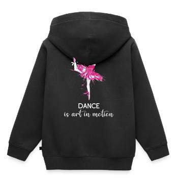 Ballett Tanzen ist Kunst in Bewegung - Kinder Premium Organic Hoodie - Schwarz - Hinten - AI Model Kid Male (0cm)