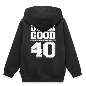 40 Geburtstag Mann 40 Geburtstag - Kinder Premium Organic Hoodie - Schwarz - Hinten - AI Model Kid Male (0cm)