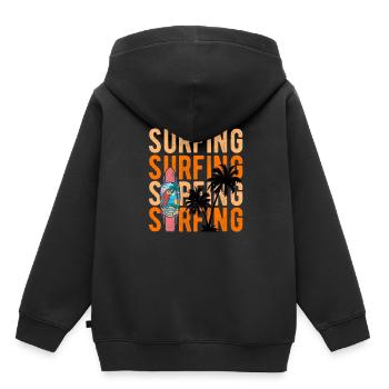 Surf Surf - Sweat Premium à capuche enfant bio - noir - Dos - AI Model Kid Male (0cm)