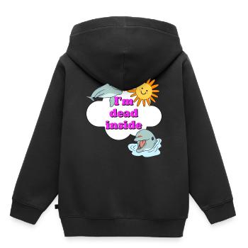 i am dead inside - Kinder Premium Organic Hoodie - Schwarz - Hinten - AI Model Kid Male (0cm)