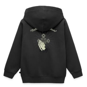 Fortis Fortuna Adiuvat Fortes Fortuna Adiuvat - Sweat Premium à capuche enfant bio - noir - Dos - AI Model Kid Male (0cm)