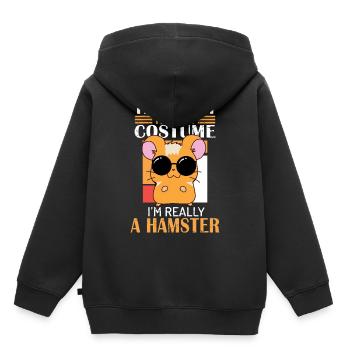 Maman hamster, papa hamster, hamster, - Sweat Premium à capuche enfant bio - noir - Dos - AI Model Kid Male (0cm)