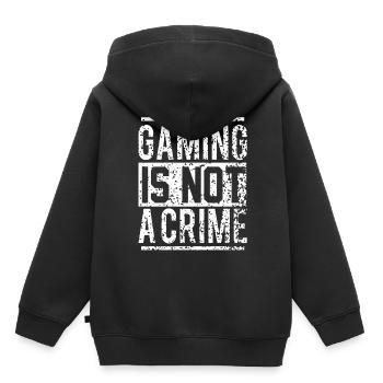 Jouer n'est pas un crime - Sweat Premium à capuche enfant bio - noir - Dos - AI Model Kid Male (0cm)