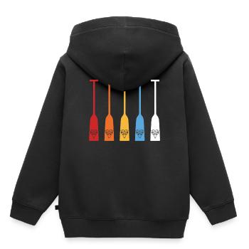 Drachenboot Paddel Retro - Kinder Premium Organic Hoodie - Schwarz - Hinten - AI Model Kid Male (0cm)