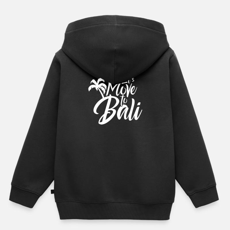 Passons à Bali Travel Indonesia Island - Sweat Premium à capuche enfant bio - noir