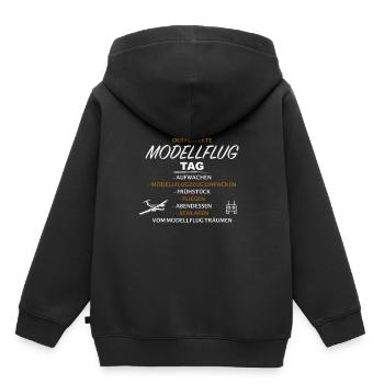 Modellflug Modellflugzeug Modellfliegen - Kinder Premium Organic Hoodie - Schwarz - Hinten - AI Model Kid Male (0cm)
