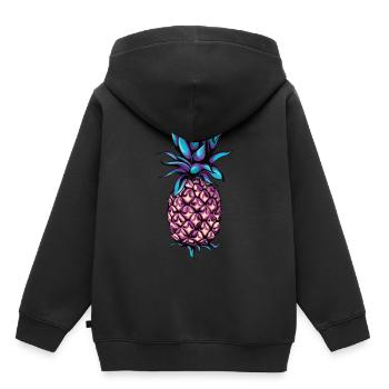 ananas - Sweat Premium à capuche enfant bio - noir - Dos - AI Model Kid Male (0cm)