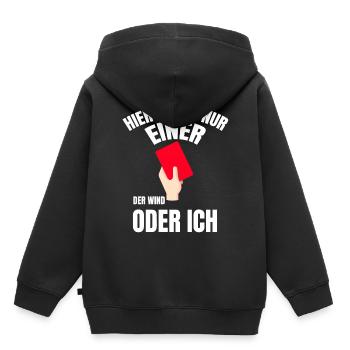 Schiedsrichter Karten Schiedsrichter Fußballer - Kinder Premium Organic Hoodie - Schwarz - Hinten - AI Model Kid Male (0cm)