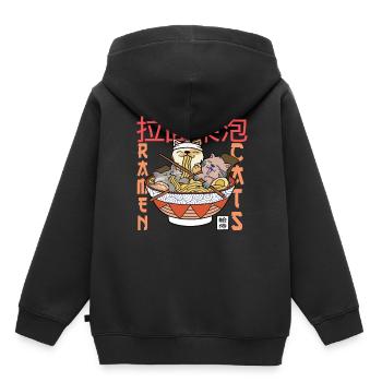 Ramen und Katzen - Nudeln Katze Japan - Kinder Premium Organic Hoodie - Schwarz - Hinten - AI Model Kid Male (0cm)
