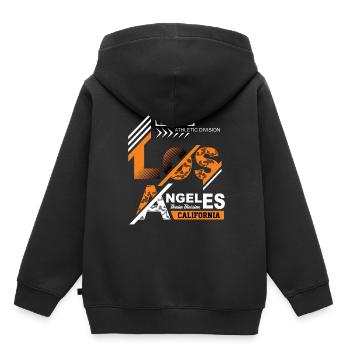 Los Angeles La - Sweat Premium à capuche enfant bio - noir - Dos - AI Model Kid Male (0cm)