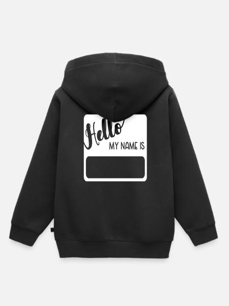Hello My Name Is - Kinder Premium Organic Hoodie - Schwarz