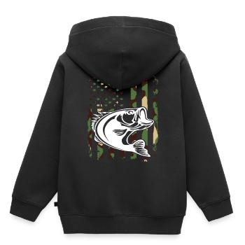 Fishing camouflage - Kids Premium Organic Hoodie - black - Back - AI Model Kid Male (0cm)