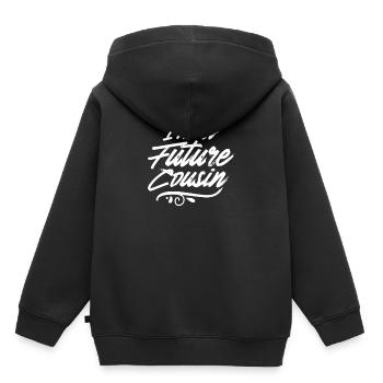 Ich bin ein zukünftiger Cousin Kusin Cousine - Kinder Premium Organic Hoodie - Schwarz - Hinten - AI Model Kid Male (0cm)