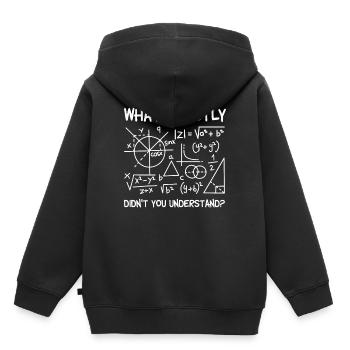 Mathe Was Genau Verstehst du nicht Mathematisch - Kinder Premium Organic Hoodie - Schwarz - Hinten - AI Model Kid Male (0cm)