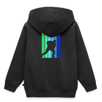 Eishockey Vintage mehrfarbig Eishockeyspieler - Kinder Premium Organic Hoodie - Schwarz - Hinten - AI Model Kid Male (0cm)