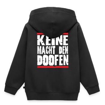 Keine Macht den doofen - Kinder Premium Organic Hoodie - Schwarz - Hinten - AI Model Kid Male (0cm)