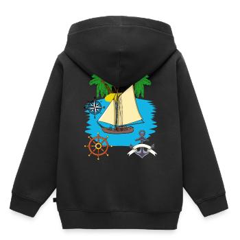 Expedition Adventure Travel Travel Agency Tour - Kids Premium Organic Hoodie - black - Back - AI Model Kid Male (0cm)